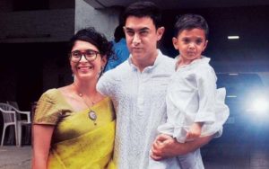 Aamir Khan With His Wife Kiran And Son