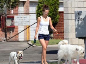 Olivia Wilde with her two pets