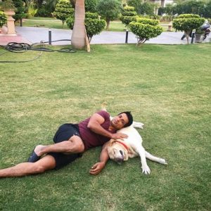Sonu Sood with his pet dog
