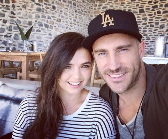 Faf du Plessis with his wife