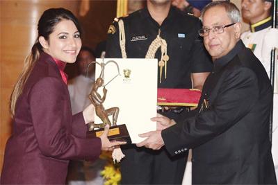 Heena Sidhu with Arjuna Award