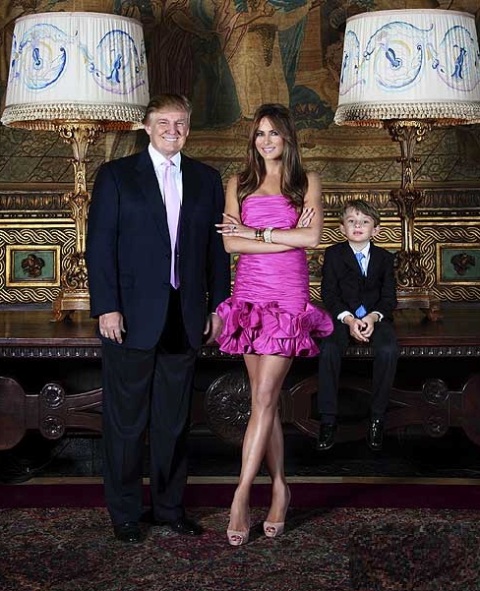 Melania Trump with her Husband and Son Barron