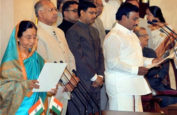 A. Raja - Sworn in as the Minister Of Communications & Information Technology in 2007