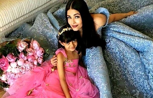 Aishwarya Rai with her daughter during cannes festival