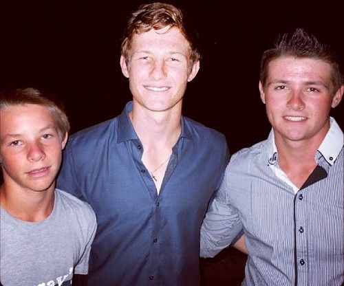 Cameron Bancroft with his brothers Hayden Bancroft (Right) and Justin Bancroft (Left)