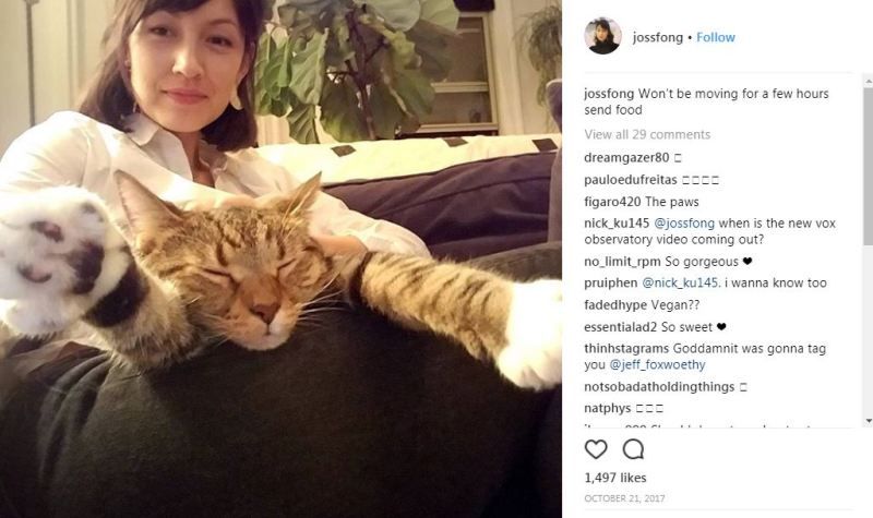 Joss Fong With Her Cat Karl