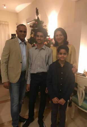 Priya Dutt With Husband And Sons