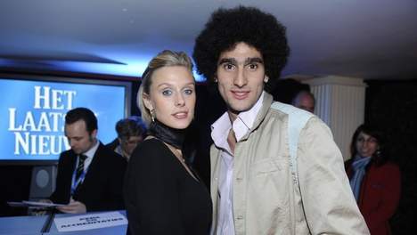 Marouane Fellaini with his ex-girlfriend Lara Binet