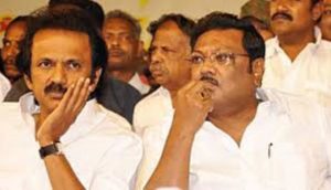 M. K. Alagiri with his brother M. K. Stalin