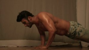 Zuber K. Khan during his workout