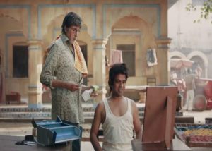 Ishtiyak Khan with Amitabh Bachchan in ad shoot