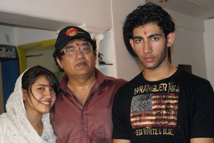 Aadar Malik with his father and sister