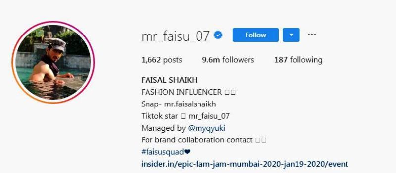 Faisal Shaikh's Instagram Account