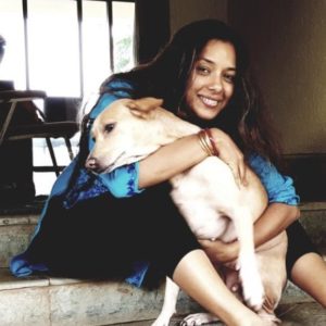 Rupali Ganguly with her pet dog