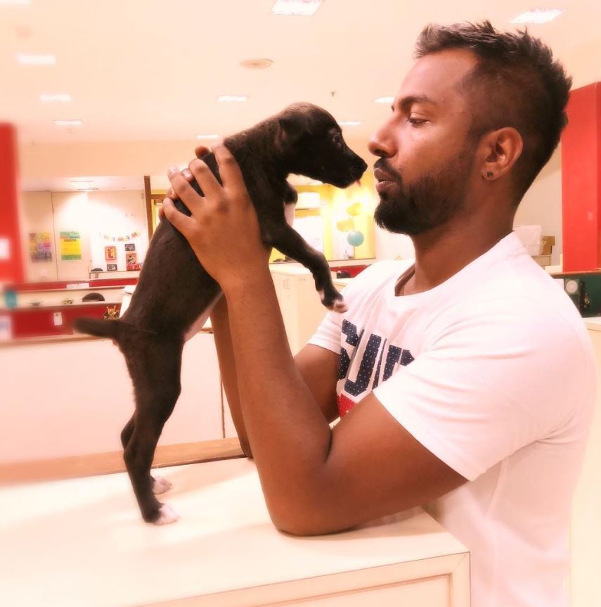 Suren Sundaram with a dog