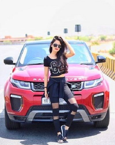 Aakriti Rana with her car