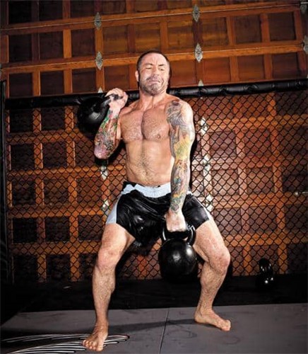 Joe Rogan working out at the gym